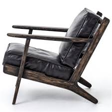 When it comes to modern fabric lounge chairs, there's something for everyone. Rider Mid Century Modern Oak Black Leather Armchair Kathy Kuo Home