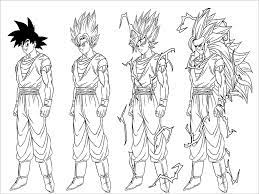 700x730 dragon ball z super saiyan god coloring pages. Transformation From Songoku To Songoku Super Saiyan 3 Coloring Page Coloringbay