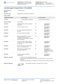 Meaning of inspection in english. Landscape Inspection Checklist Free And Editable Form Template