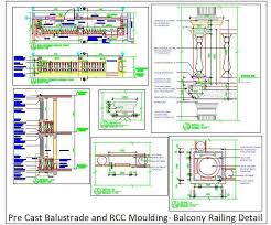 Maybe you would like to learn more about one of these? Autocad Drawing Of Balcony Railing Detail Railing Has Been Designed In Precast Rcc Balustrade With Concrete Co Railing Design Balcony Railing Railing Detail