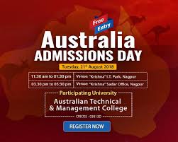 Meet Apply Atmc College Australia Today At Krishna Consultants Nagpur Visit Our Office Time 11 Overseas Education Educational Consultant Education Fair
