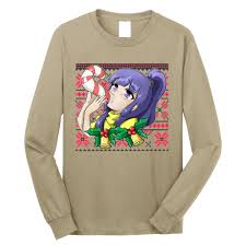 Ugly Christmas Otaku Ahegao Ecchi Etchi Lewd Hentai Kawaii Long Sleeve  Shirt 