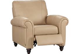 Picture Of Cindy Crawford Home Lusso Taupe Leather Recliner From Furniture Living Room Leather Leather Recliner Furniture Layout