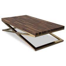 A rich, waxy finish enhances the wood's tonal variation for a look sure to entice. X Leg Coffee Table With Solid Walnut Top Modshop