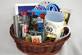 We've got gift ideas for your husband's 60th birthday to make it a good one. Personalised 60th Birthday Alcohol Gift Basket For Men Him Birthday Alcohol Gifts 60th Birthday Mom Birthday Crafts