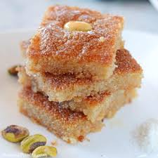 Rava cake or semolina cake video recipe Basbousa Semolina Cake Amira S Pantry