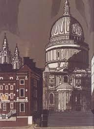 St Paul S Cathedral Edward Bawden London Art Linocut British Art