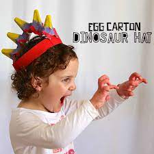 Cut out 3 strips along the cardboard with 1.18 in height. Egg Carton Dinosaur Hat Craft For Kids Crafty Morning