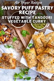 Savory Puff Pastry Recipe Stuffed With Tandoori Vegetable Curry Recipe Puff Pastry Recipes Savory Vegetarian Recipes Easy Vegetarian Appetizers