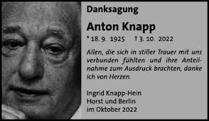 Traueranzeigen von Anton Knapp