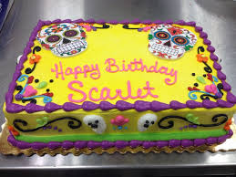 Birthday Cake Rice Krispie Treats Walmart Sugar Skulls Day Of The Dead Birthday Cake 1 4 Sheet Birthday Sheet Cakes Buttercream Birthday Cake Sugar Skull Cakes