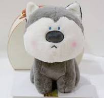 Emo Gray Husky Dog Stuffed Animal