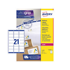 This ryman address labels p21 pack contains 100 a4 sheets, each containing 21 labels. Avery Self Adhesive Address Mailing Labels Laser Printers 21 Labels Per A4 Sheet 210 Labels Ultragrip L7160 White Buy Online In Bahamas At Bahamas Desertcart Com Productid 112766908