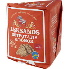 Leksands knäckebröd is a traditional swedish wholegrain rye bread. Knackebrod Sotpotatis Bonor Knacke Leksands 200g Natmat