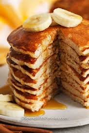 These delicious pancakes that taste like banana nut bread are easy to make and will disappear off the breakfast table on sunday mornings. Easy Banana Pancakes Quick Delicious Spend With Pennies