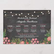 Bridal Shower Chalk Coral Itinerary Bachelorette Program Zazzle Com Bachelorette Card Bachelorette Party Invitations Bridal Shower