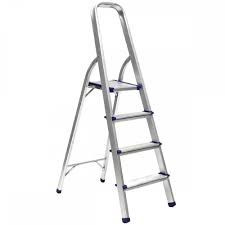 This step ladder is made for professional and industrial use, but is a perfect addition to anyone's home. Charles Bentley 4 Step Tread Aluminium Lightweight Foldable Step Ladder En131