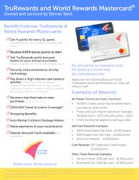 Get $200 bonus, 2x points, or no annual fee. Fillable Online Banner Bank Trurewards And World Rewards Mastercard Credit Card Application Fax Email Print Pdffiller