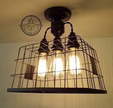 Basket Ceiling Light With Edison Bulbs Edison Bulb Light Fixtures Farmhouse Light Fixtures Ceiling Lights