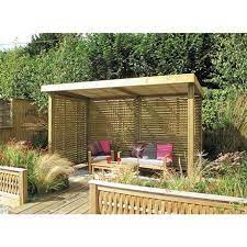 Slatted Wooden Garden Shelter The Retreat Small Garden Pergola Building A Raised Garden Pergola