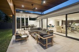 Modern Outdoor Entertainment Area Indoor Outdoor Design Dining Living North Lakes Pool Ent Outdoor Entertaining Area Modern Outdoor Entertaining Area