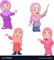 Illustration Of Cartoon Muslim Girl Collection Set Download A Free Preview Or High Quality Adobe Illu Teacher Cartoon Cartoon Character Design Student Cartoon