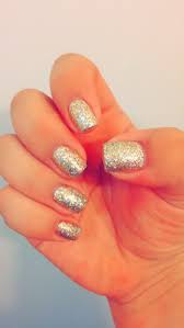 Glitter Gold Acrylic Short Nails Short Nails Nails Nail Arts