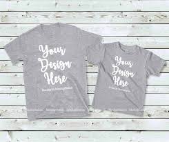 Download Matching Family Two Sports Gray T Shirts Mockup Unisex Women Etsy