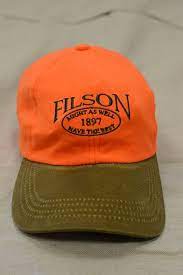 Filson Tin Cloth Low Profile Cap With Blaze Orange Blaze Orange Cool Things To Buy Orange Hats