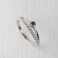 Black And Purple Promise Rings Womens Amethyst Ring Silver Amethyst Ring Amethyst Promise Ring Silver Promise Ring For Her Unique Amethyst Ring Dainty Promise Ring