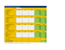 Estimate Spreadsheet Template Project Cost Summary Calculator Spreadsheet Template Spreadsheet Calculator