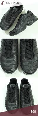 Nike Air Max Plus Tn Tuned Gs Triple Black Leather Nike Air Max Nike Air Max Plus Nike Air Max Tn