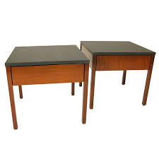 1960 Knoll Slate Top Pair Walnut Nightstands Vintage Side Table Coffee Table Vintage Table