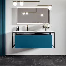 Blue Wallmount Bathroom Vanity