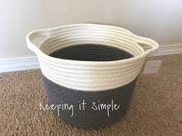There is a way to make no sew rope baskets but i don't think it's really any easier. Diy No Sew Yellow Rope Baskets Keeping It Simple