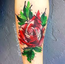 Red Watercolor Tattoo Rose With Black Outline Description From Pinterest Com I Searched For T Geometric Rose Tattoo Watercolor Rose Tattoos Watercolor Tattoo