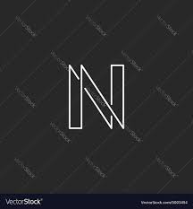 Letter n monogram modern thin line graphic design Vector Image