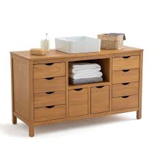 Ce meuble de salle de bain en chêne possède des charnières réglables. Meuble Sous Vasque Sedna Acacia Acacia La Redoute Interieurs La Redoute Interieur Wasserbecken Waschbeckenunterschrank