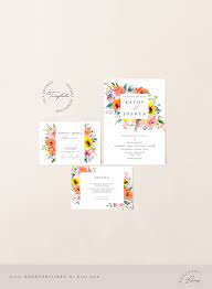 Summer Bright Floral Wedding Invitation Template Colorful Etsy Floral Wedding Invitations Wedding Invitation Templates Wedding Invitations
