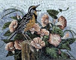 Marble Mosaic Magnolia Mosaic Magnolia Painting Magnolia Etsy Handmade Wall Art Roman Mosaic Marble Mosaic