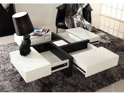White large rectangle wood coffee table with narrow. Stylish Storage Square Panel Coffeetable My Aashis