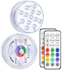 Maybe you would like to learn more about one of these? Alilimall Submersible Led Lights Remote Controlled Rgb Colour Changing Waterproof Battery Powered Bath Lights Hot Tub Lights Pool Lights Mood Light Underwater For Vase Pond Garden Party Christmas 2pcs Buy Online In