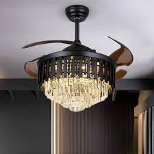 Our buying guide outlines the various types and features available. Buy Indoor Fandelier Crystal Ceiling Fan Chandelier With Led Light And Remote 42 Modern Black Crystal Fandelier Hidden Ceiling Fan With Light Retractable Ceiling Fan Lights For Dining Room Bedroom Online In