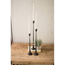 3 Piece Cast Tall Iron Candlestick Set Iron Candlesticks Iron Candle Holders Cast Iron Candle Holder