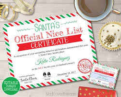 Free printable certificate templates that can all be customized online with our free certificate maker. Santa S Nice List Official Nice List Certificate Christmas Printables Madi Loves Kiwi Digital Downloads