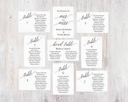 wedding seating chart cards 4 x 6 instant download seating