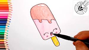 Kawaii magical unicorn dessert with sprinkles. How To Draw A Cute Ice Cream And Color Easy Drawing Tutorial Youtube