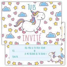 178 il était une fois une jolie petite princesse qui s'appelait maya. Lot De 12 Cartes D Invitation Pour Anniversaire Partie Fete Cartons D Invitation En Fran Carte Invitation Anniversaire Invitations Licornes Carton Invitation