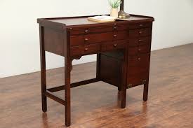 sold oak antique watchmaker desk or