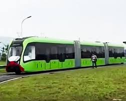 The autonomous rail rapid transit (art) guided articulated vehicle was developed back in 2013 by chinese rail maker crrc zhuzhou locomotive co., ltd. Electric Trains